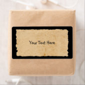 oud papier op zwart rechthoekig papier etiket (Insitu)