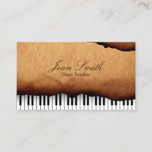  oud papier Piano-leraar Visitekaartje