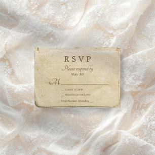 Oud papier rustieke bruiloft rvp kaart