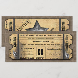 Oud papier vintage moderne typografie ticket bruil kaart