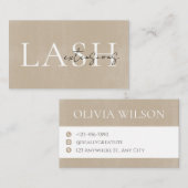  oud papier wimper extensies visitekaartje (Voorkant / Achterkant)