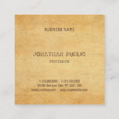 oud papier ziet er bedroefd script tekst chic vierkante visitekaartje (Achterkant)