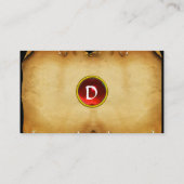 OUD PARCHMENT, GEM STONE, MONOGRAM rood Visitekaartje (Achterkant)