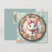 Oud Pasen ~ PASTE GREETENS ~ Konijn ~ Feestdagenkaart (Voorkant / Achterkant)