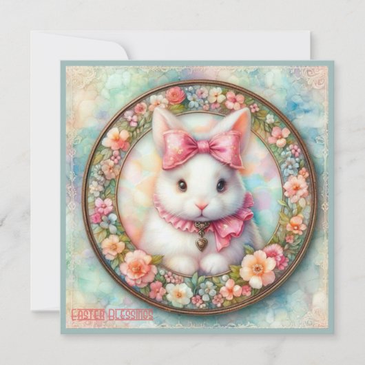 Oud Pasen ~ PASTE GREETENS ~ Konijn ~ Feestdagenkaart (Voorkant)