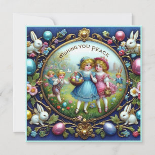 Oud Pasen ~PEACE GEWENST ~ Kinderen ~ Feestdagenkaart