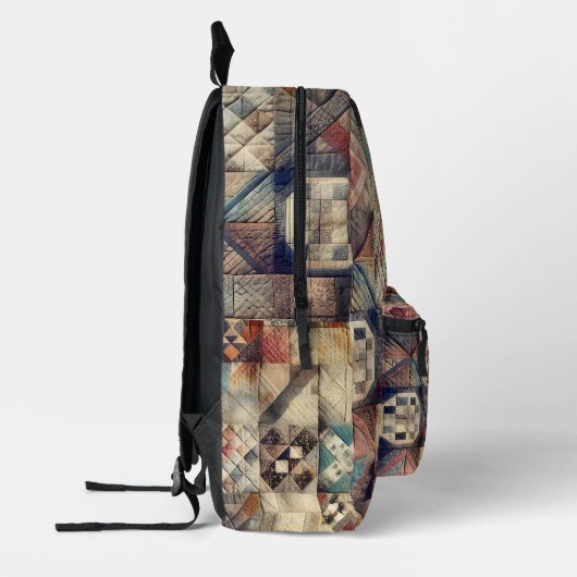 Oud Patchwork Quiltpatroon Bedrukte Rugzak (Links)