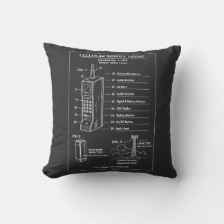 Oud patent mobiele telefoon blueprint kussen