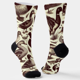 Oud patroon van eend en gans sokken