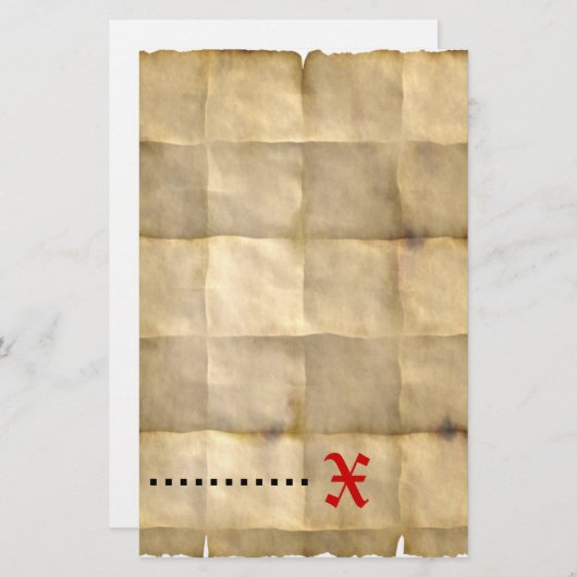 Oud perkamentpapier briefpapier (Voorkant / Achterkant)