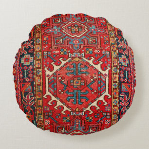 Oud Perzisch, Turks Tapijt Patroon Rond Kussen