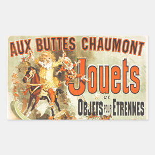 Oud Poster Franse Speelgoed Joets Vrienden Rechthoekige Sticker