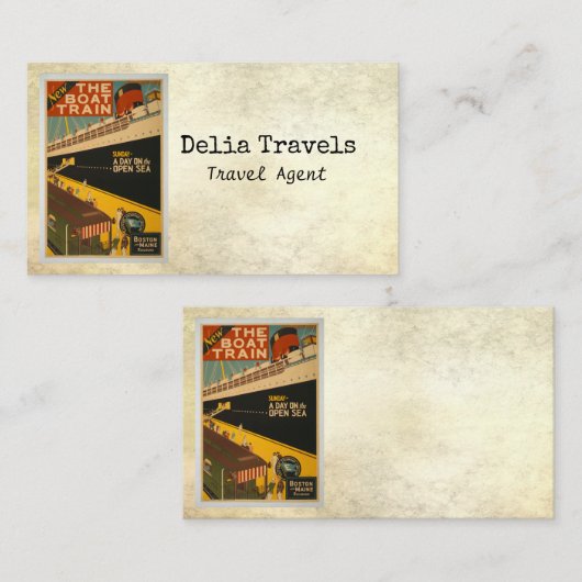 oud poster met dubbel zijspoor in nood visitekaartje (Voorkant / Achterkant)