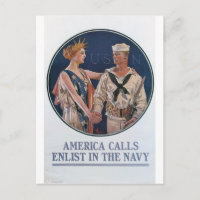 Oud Poster voor zeemacht rond 1917