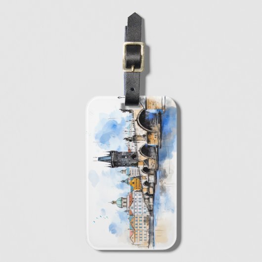 Oud Praag, Reizen met tijdloze stijl Bagagelabel (Voorkant (verticaal))