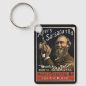 Oud productlabel, Ayer's Sarsaparilla-drank Sleutelhanger (Voorkant)