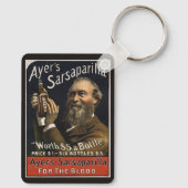 Oud productlabel, Ayer's Sarsaparilla-drank Sleutelhanger (Achterkant)