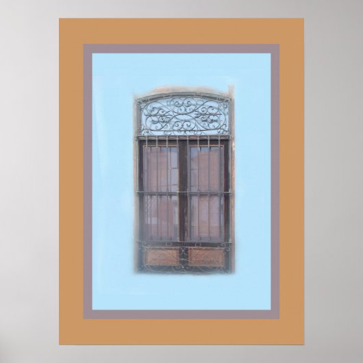Oud raam in Barranco Poster (Voorkant)
