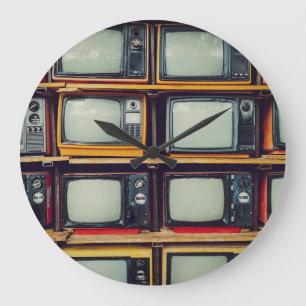 Oud Retro Televisie Leeg scherm Grote Klok