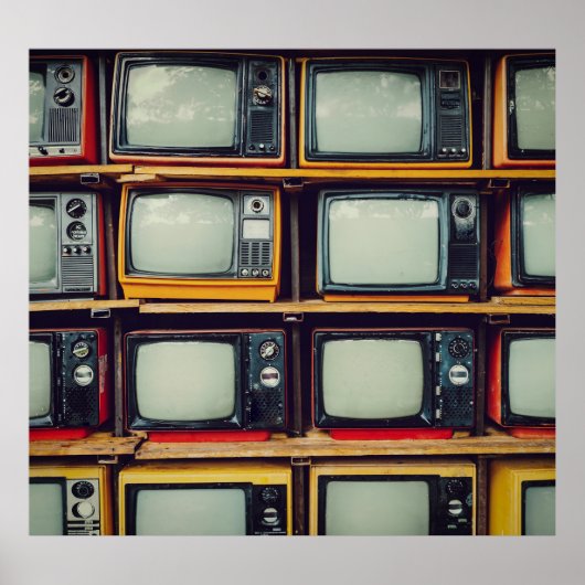 Oud Retro Televisie Leeg scherm Poster (Voorkant)