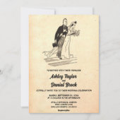 oud romantisch paar retro jaren 50 bruiloft kaart (Voorkant)