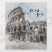 Oud Romeins Colosseum Wijnlabel – Reiskunst Wijn Etiket (Enkel label)