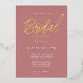 Oud Roos modern Eenvoudig Vrijgezellenfeest Gold Folie Uitnodiging (Voorkant)