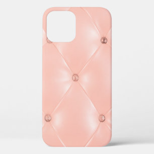 Oud roos, roze, achtergrond en textuur met leder iPhone 12 hoesje