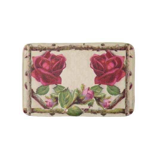  oud roos rustiek Victoriaans Antiek Badmat (Voorkant)