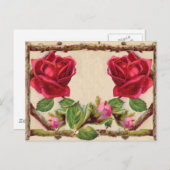oud roos rustiek Victoriaans Antiek Briefkaart (Voorkant / Achterkant)