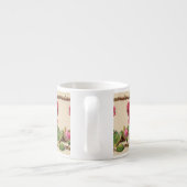  oud roos rustiek Victoriaans Antiek Espresso Kop (Achterkant)