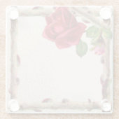  oud roos rustiek Victoriaans Antiek Glazen Onderzetter (Achterkant)