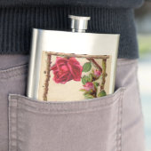  oud roos rustiek Victoriaans Antiek Heupfles (Voorbeeld)