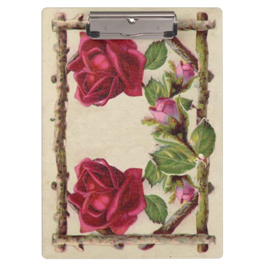 oud roos rustiek Victoriaans Antiek Klembord (Voorkant)