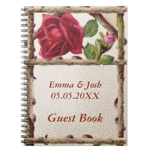  oud roos rustiek Victoriaans Antiek Notitieboek (Voorkant)