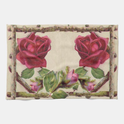  oud roos rustiek Victoriaans Antiek Theedoek (Horizontaal)