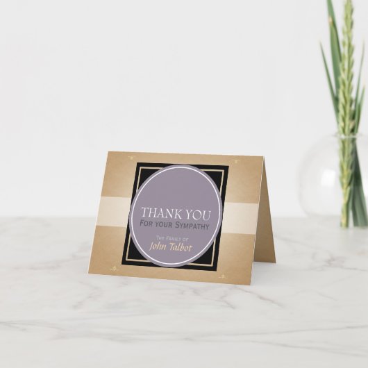 Oud roze Circle Square Labels Sympathie Bedankt (Voorkant)