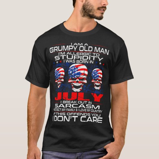 Oud rumpy Man allergisch voor staarten geboren in  T-shirt (Voorkant)