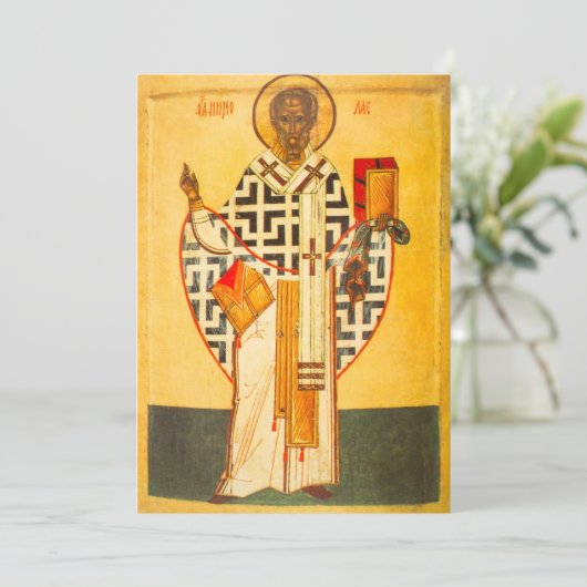 Oud Russisch icoon van St.Nicholas (Staand voorkant)