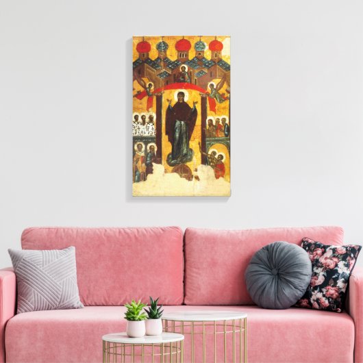 Oud Russisch pictogram De Intercessie Canvas Afdruk (Insitu (Woonkamer))