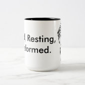 Oud, rust, hervormd. tweekleurige koffiemok (Center)