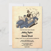  oud Rustic Couple Comic Book Retro Weddenschap Kaart (Voorkant)