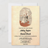  oud Rustic Funny Couple Chic Retro Wedding Kaart (Voorkant)