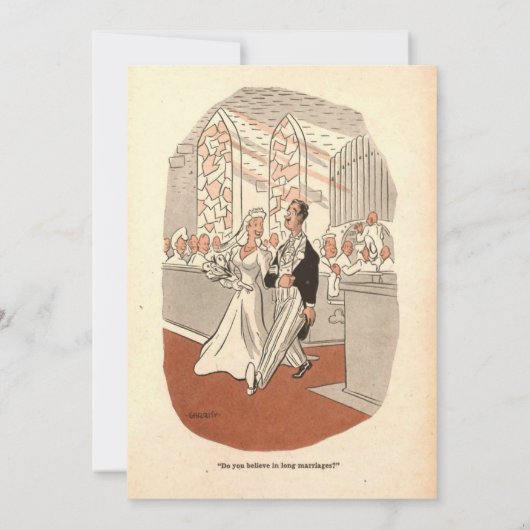  oud Rustic Funny Couple Chic Retro Wedding Kaart (Achterkant)