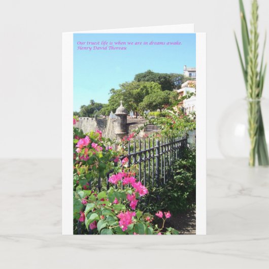 Oud San Juan met citaatkaart Kaart (Voorkant)