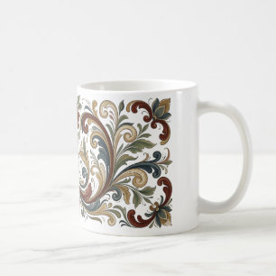 Oud Scandinavisch Volkskunst Patroon Koffiemok