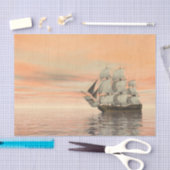 Oud schip door zonsondergang - 3D rendering Tissuepapier (Craft)