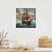 Oud schip poster (Keuken)