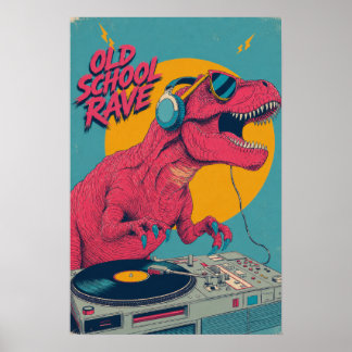 Oud School Raveposter Poster