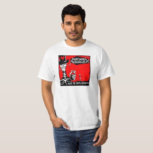 Oud Scratch-ik hoor de duivel lachen T-shirt (Voorkant volledig)
